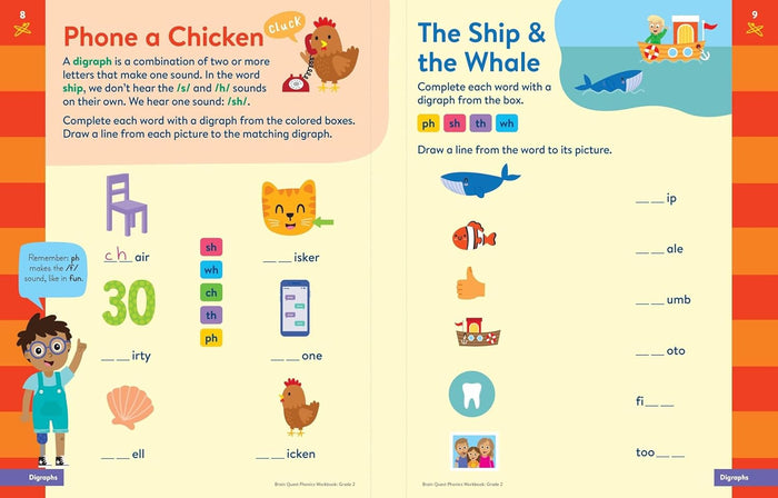 Brain Quest Phonics Workbook: Grade 2