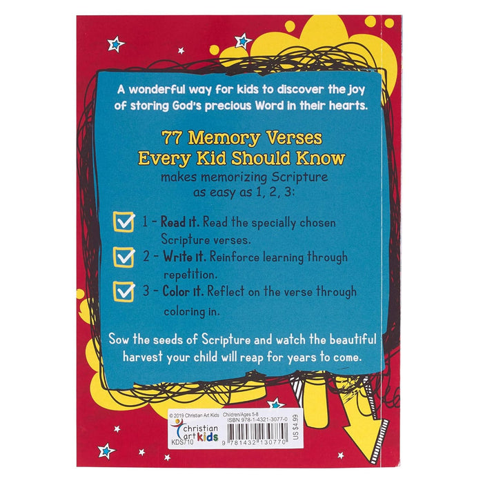 77 Memory Verses Every Kid Should Know, Ages 5-8 (77 for Kids Editions) by Christian Art Kids